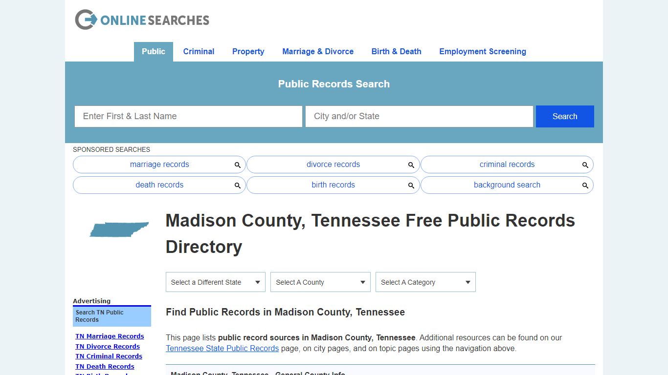 Madison County, Tennessee Public Records Directory