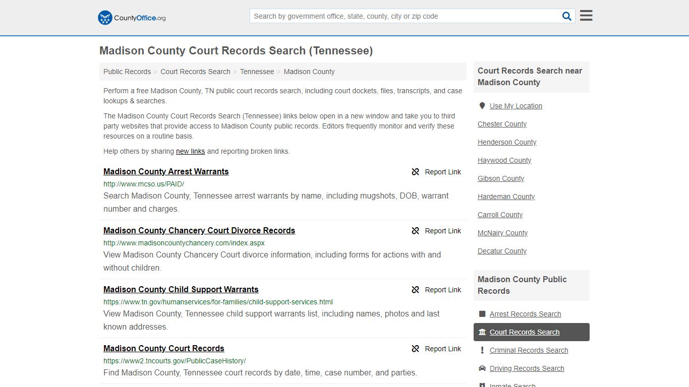 Court Records Search - Madison County, TN (Adoptions ...