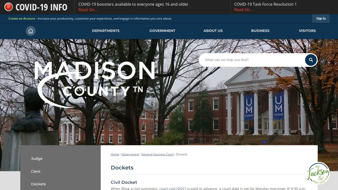 Dockets | Madison County, TN - Official Website